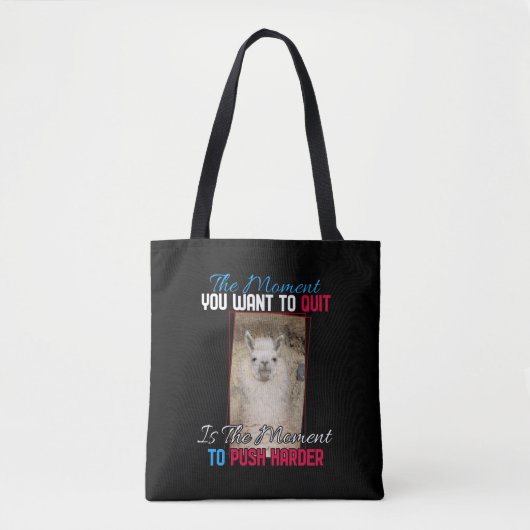 Alpaca lama - Duw harder aanmoediging Tote Bag (Voorkant)