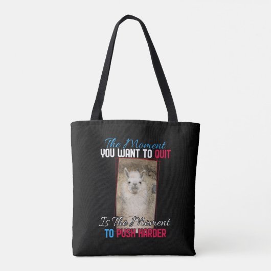 Alpaca lama - Duw harder aanmoediging Tote Bag (Achterkant)