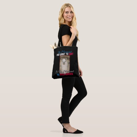 Alpaca lama - Duw harder aanmoediging Tote Bag (Op model)