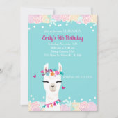 Alpaca Lama Gezicht Kinderen Verjaardagsuitnodigin Kaart (Voorkant)