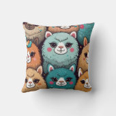 Alpaca Lama groepspatroon Kussen (Achterkant)