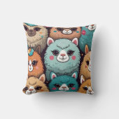 Alpaca Lama groepspatroon Kussen (Voorkant)