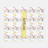 Alpaca lama muzikaal patroon fleece deken (Voorkant (Horizontaal))