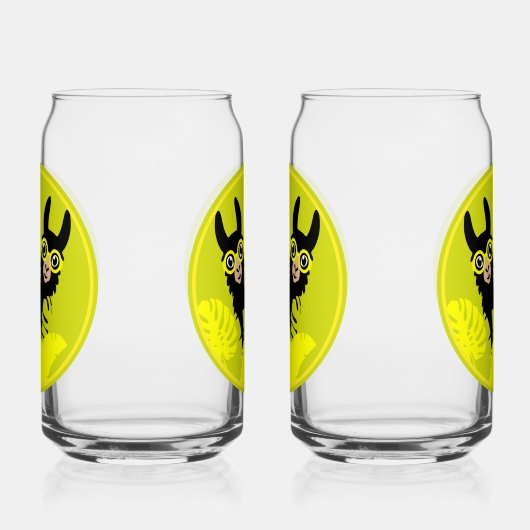 Alpaca lama tweeling blikvorm glas (Links)