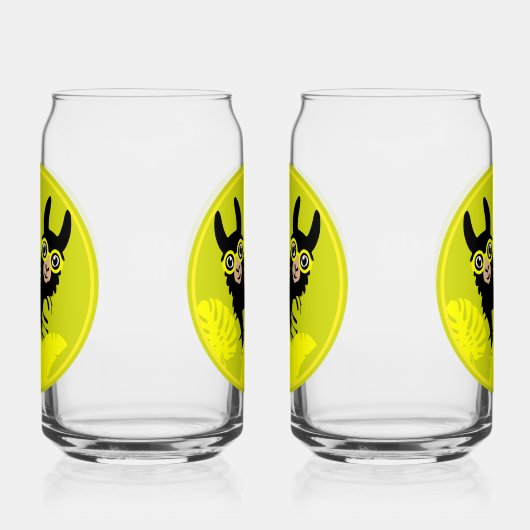 Alpaca lama tweeling blikvorm glas (Rechts)