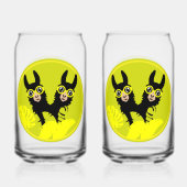 Alpaca lama tweeling blikvorm glas (Achterkant)