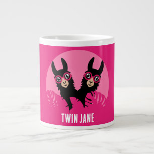 Alpaca lama tweeling grote koffiekop