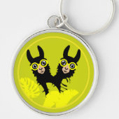 Alpaca lama tweeling sleutelhanger (Voorkant)