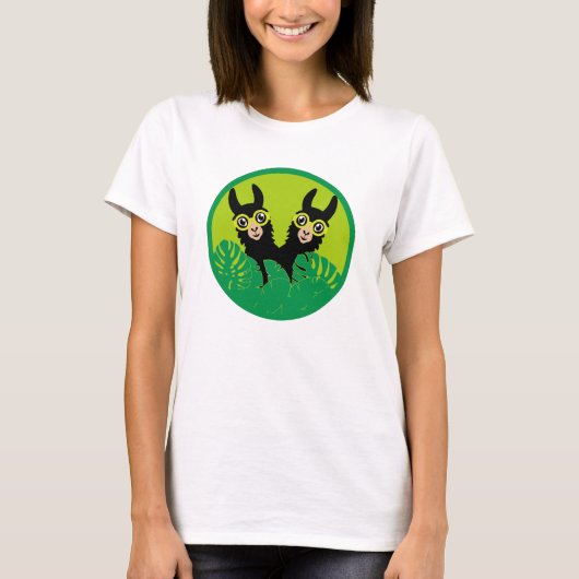 Alpaca lama tweeling t-shirt (Voorkant)