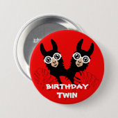 Alpaca lama tweeling verjaardag ronde button 7,6 cm (Voorkant /achterkant)