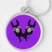 Alpaca lama tweeling verjaardag sleutelhanger (Voorkant)