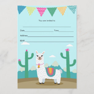 Alpaca lama uitnodiging In te vullen kinderverjaar