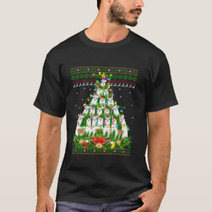 Alpaca Lelijke Xmas Lights Santa Alpaca Kerstboom T-shirt