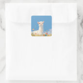 Alpaca Lentedipserigheid Vierkante Sticker (Tas)