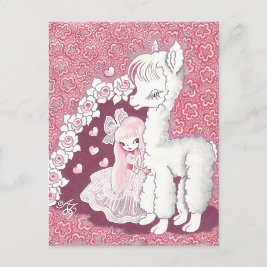 Alpaca Liefde Briefkaart (Voorkant)