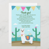 Alpaca Llama Baby shower Hartelijk dank Bedankkaart (Voorkant / Achterkant)