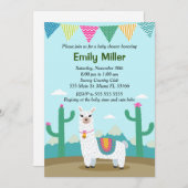 Alpaca Llama Baby shower uitnodiging (Voorkant / Achterkant)