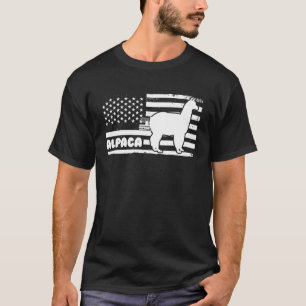 alpaca llama beest patriotic usa amerikaanse vlag t-shirt