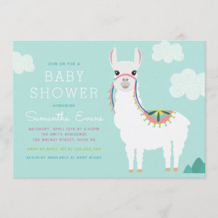Alpaca Llama Birthday Baby shower Uitnodiging