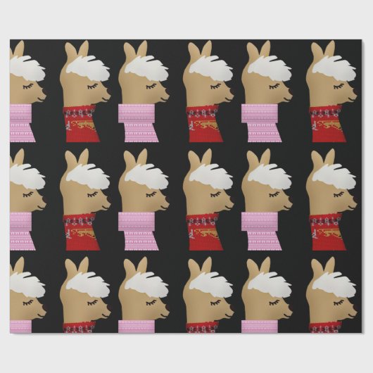ALPACA LLAMA CHRISTMAS Wrapping Paper Cadeaupapier (Vlak)