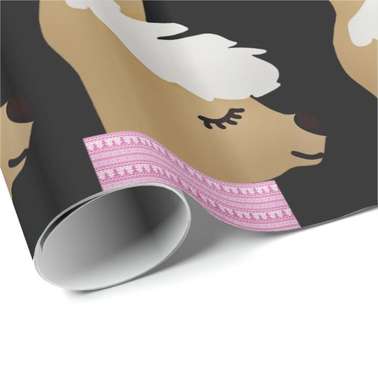 ALPACA LLAMA CHRISTMAS Wrapping Paper Cadeaupapier (Rol Hoek)