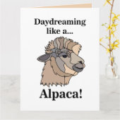 Alpaca Llama Funny Kaart (Gele Bloem)
