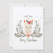 Alpaca Llama-kerstkaart Scandinavian Kaart (Voorkant)