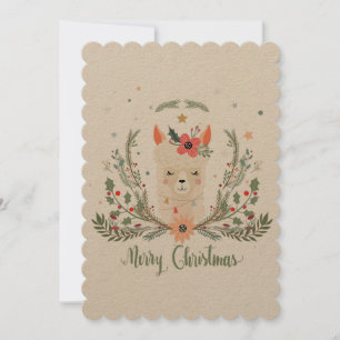 Alpaca Llama-kerstkaart Scandinavian Kaart