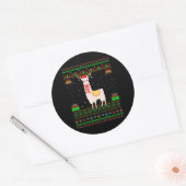 Alpaca Llama Lover Santa Hat Matching Lelijke Alpa Ronde Sticker (Envelop)