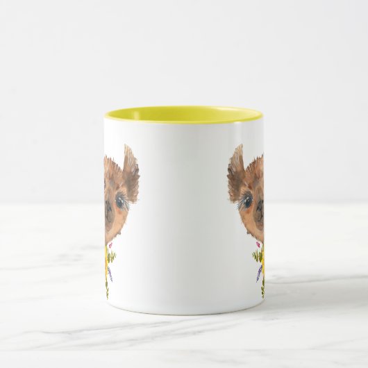 Alpaca Llama met zonnebloemen Mok (Midden)