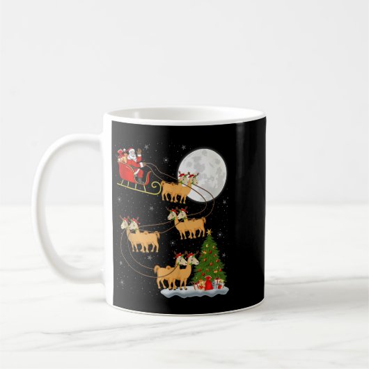 Alpaca Llama Santa Sleigh Flying Funny Magical Chr Koffiemok (Links)