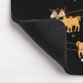 Alpaca Llama Santa Sleigh Flying Funny Magical Chr Muismat (Hoek)