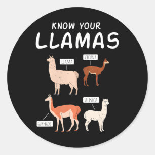 Alpaca & Llama Soort Peru Zuid-Amerika Ronde Sticker