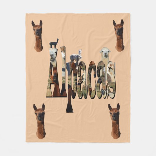 Alpaca Logo met alpaca's, Fleece Deken (Voorkant)