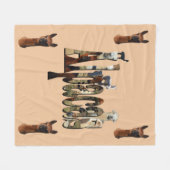 Alpaca Logo met alpaca's, Fleece Deken (Voorkant (Horizontaal))