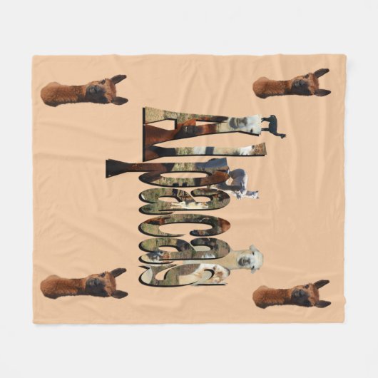 Alpaca Logo met alpaca's, Fleece Deken (Voorkant (Horizontaal))