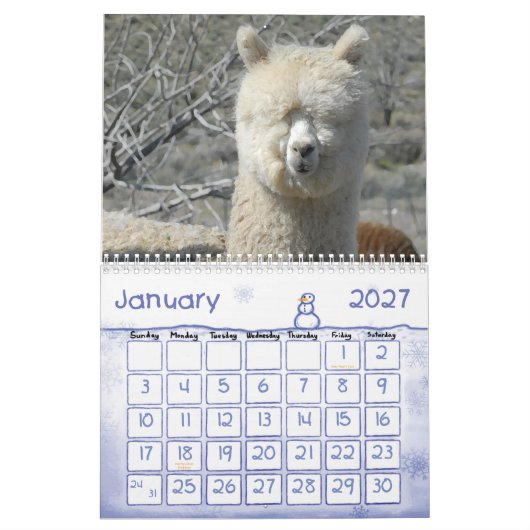 ALPACA LOVE 2011 CALENDER KALENDER (Jan 2027)