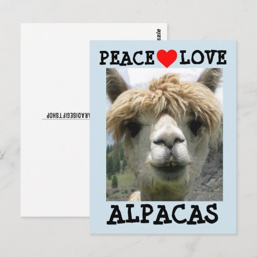 ALPACA LOVE BRIEFKAARTEN (Voorkant / Achterkant)