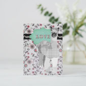 Alpaca Love Floral Briefkaart (Staand voorkant)