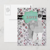 Alpaca Love Floral Briefkaart (Voorkant / Achterkant)