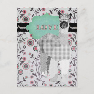 Alpaca Love Floral Briefkaart