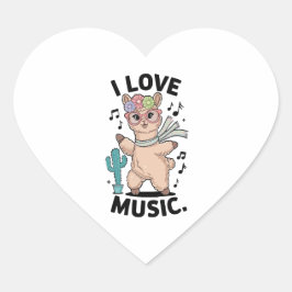 Alpaca love music hart sticker