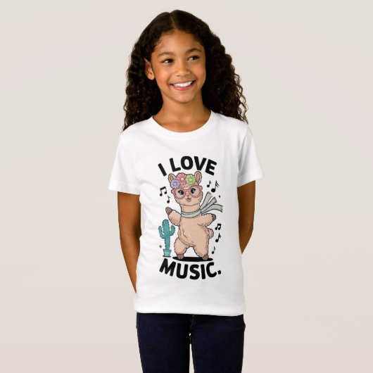 Alpaca love music t-shirt (Voorkant volledig)