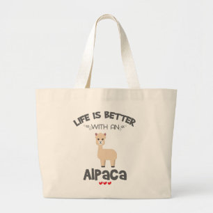 Alpaca Lover Gift Life is beter met een alpaca Gi Grote Tote Bag