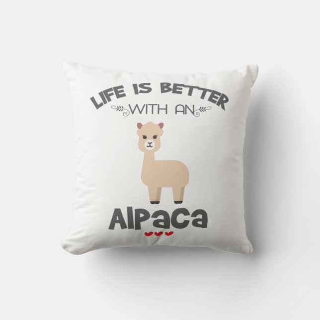Alpaca Lover Gift Life is beter met een alpaca Gi Kussen (Voorkant)