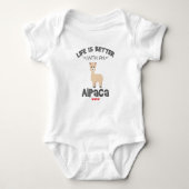 Alpaca Lover Gift Life is beter met een alpaca Gi Romper (Voorkant)