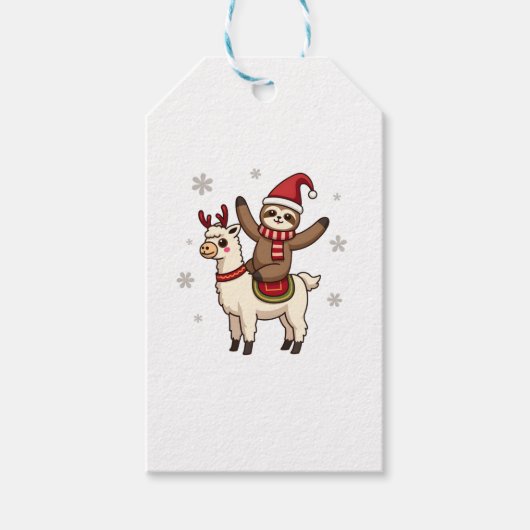 Alpaca Luiaard Kerstmis (1) Cadeaulabel (Voorkant)