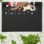 Alpaca Luiaard Kerstmis (1) Theedoek (Gevouwen)