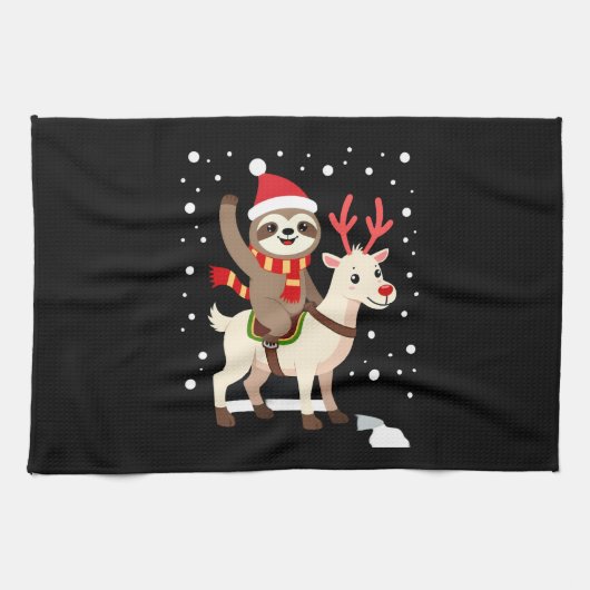Alpaca Luiaard Kerstmis (1) Theedoek (Horizontaal)