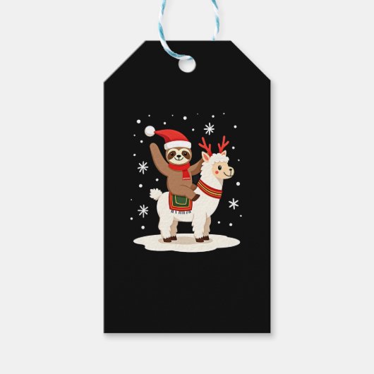 Alpaca Luiaard Kerstmis (2) Cadeaulabel (Voorkant)